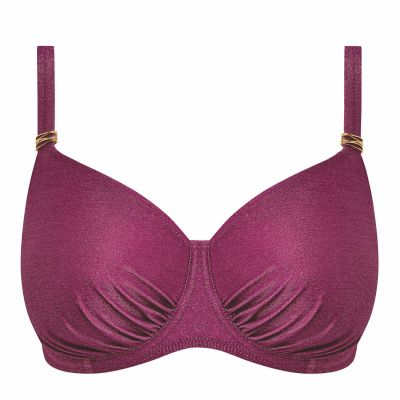 Fantasie Paros Coast UW Full Cup Bikini Top - Berry Shimmer Underwired, non-padded full cup bikini top. 65-90, D-K FS506101-BER
