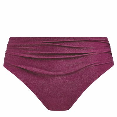 Fantasie Paros Coast Full Bikini Brief - Berry Shimmer Full bikini brief with ruching at the front. S/38 - 2XL/46 FS506171-BER