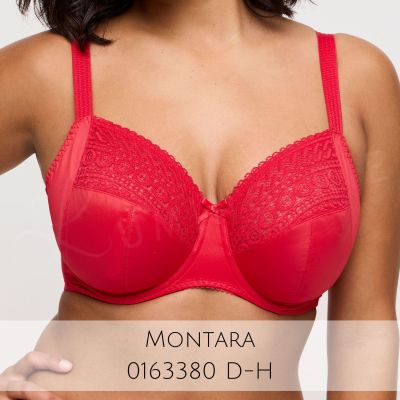 PrimaDonna Montara UW Full Cup Bra True Red Underwired, non-padded full cup bra with side support. 70-110, D-M 01633-80/85-TRR