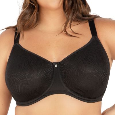 Parfait Lingerie Pearl UW Non-Padded Minimizer Bra Black Underwired, seamless minimizer bra with jacquard fabric. 70-95, D-H P60921-BLK