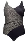 Plaisir Pearl Faux Wrap Swimsuit Black/Grey with Glitter-thumb Swimsuit with built-in underwired cups 42-56, C-H T0056-16/BLK/GRY