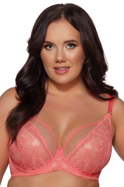 Ava Lingerie Perlash Soft Bra Coral Underwired, soft cup bra with double layered cups. 70-105, D-L AV1824-CRL