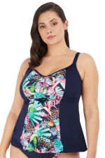 Panache Swimwear Anya Spot Tankini Navy Ivory Lumingerie Bras And