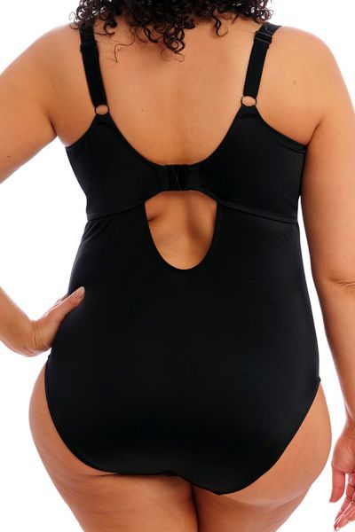 Elomi Plain Sailing Non-Wired Plunge Swimsuit Black Non-wired brazised swimsuit 80-95 G/H - K/L ES7280-BLK