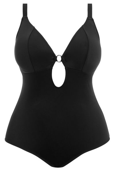 Elomi Plain Sailing Non-Wired Plunge Swimsuit Black Non-wired brazised swimsuit 80-95 G/H - K/L ES7280-BLK