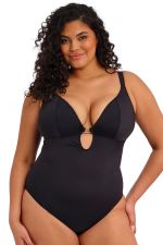 Plain Sailing Non-Wired Plunge Swimsuit Black