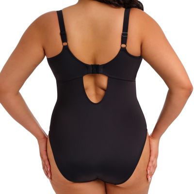 Elomi Plain Sailing Non-Wired Plunge Swimsuit Black Non-wired brazised swimsuit 80-95 G/H - K/L ES7280-BLK