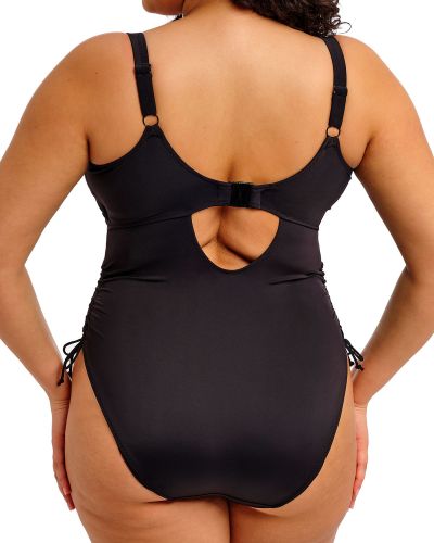 Elomi Plain Sailing Non-Wired Adj. Side Swimsuit - Black Non-wired bra zised swimsuit. 75-95 G/H - K/L ES7281-BLK