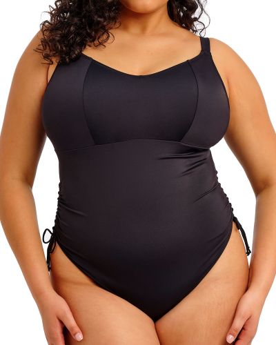 Elomi Plain Sailing Non-Wired Adj. Side Swimsuit - Black Non-wired bra zised swimsuit. 75-95 G/H - K/L ES7281-BLK
