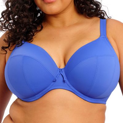 Elomi Plain Sailing UW Plunge Bikini Bra - Azure Blue Underwired plunge bikini bra. 75-100, F-N ES7284-AZE