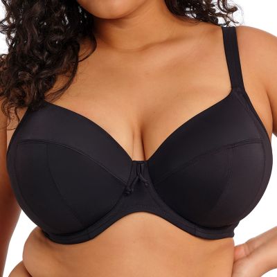 Elomi Plain Sailing UW Plunge Bikini Bra - Black Underwired plunge bikini bra. 75-100, F-N ES7284-BLK