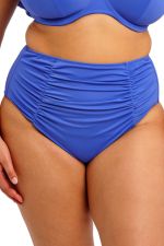 Plain Sailing Ruched Full Bikini Brief - Azure Blue