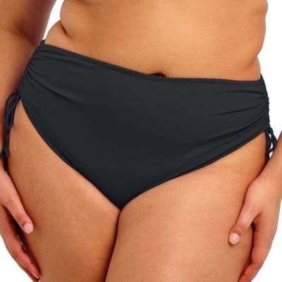 Elomi Plain Sailing High Waist Adjustable Bikini Brief - Black High waist bikini briefs. 40-52 ES7287-BLK