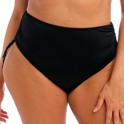 Elomi Plain Sailing High Waist Adjustable Bikini Brief Black High waist bikini briefs. 40-52 ES7287-BLK