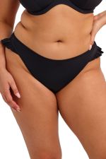 Plain Sailing High Leg Ruffle Bikini Brief Black