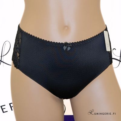 Plaisir Beate Brazilian Black Brazilian briefs with stretch lace back. 42-54 447-11-1-1/BLK