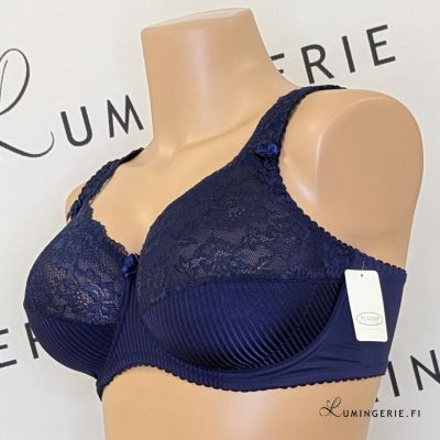 Plaisir Beate Elegance Full Cup Bra Dark Blue Underwired, non padded, stretch lace full cup bra. 80-110 D-H 619432-17/DAB