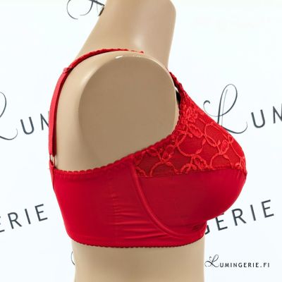 Plaisir Beate UW Full Cup Bra Red Underwired, non padded, stretch lace full cup bra 80-110 D-H 619431-4/RED