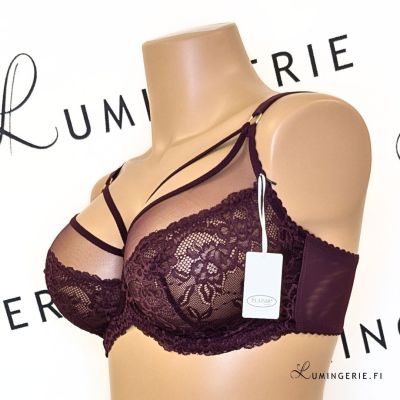 Plaisir Lush UW Lace Bra Burgundy Underwired, non padded, stretch lace bra. 75-100, D-H 41621-33/BUR