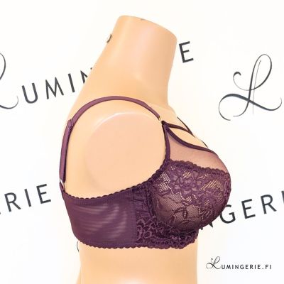 Plaisir Lush UW Lace Bra Burgundy Underwired, non padded, stretch lace bra. 75-100, D-H 41621-33/BUR