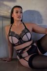Playful Promises Anaise Racer Back Balcony Bra Black Blush-thumb Underwired non-padded balcony bra with lacey racerback shoulder straps 70-100, D-K PP-3201B