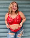 Playful Promises Eddie Crossover HW Briefs - Ruby Red-thumb High waist briefs with decorative strapping. 38 - 54 PP-HW-3144-RR