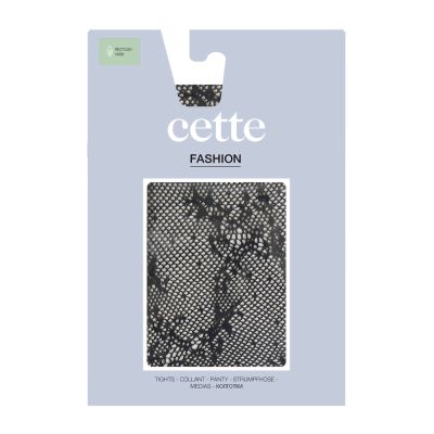 Cette Polaris Floral Fishnet Tights Black Floral fishnet tights with elasticated waist. S/M - 2XL 442-902/BLK
