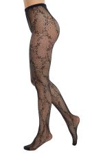 Polaris Floral Fishnet Tights Black