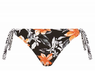 Fantasie Port Maria Tie Side Bikini Brief Black Floral  S-XL FS6896-BLK