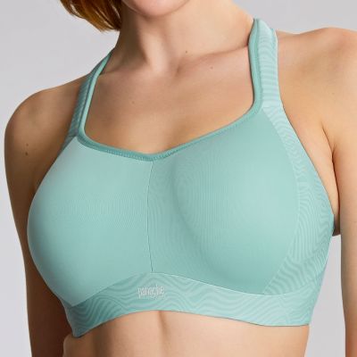 Panache Sport 5021M Power UW Padded Sports Bra - Aqua Haze Wave Underwired, padded sports bra with racer back option. 65-90, D-M 5021M-AHW