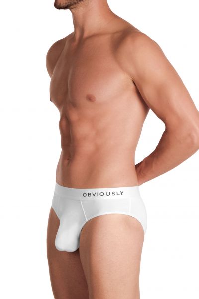 Obviously PrimeMan Brief White Brief 90% Lenzing MicroModal, 10% Lycra <br> S-3XL A02-1N