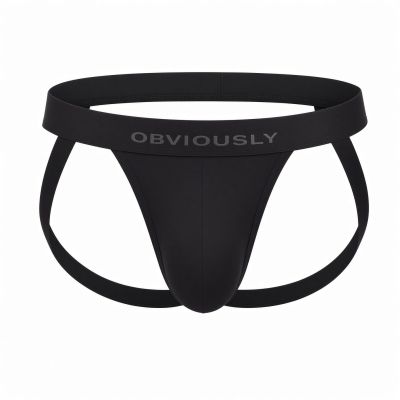 Obviously PrimeMan Jockstrap Black Jockstrap 90% Lenzing MicroModal, 10% Lycra <br> S-XL A07-1A