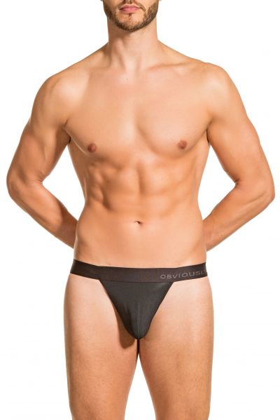 Obviously PrimeMan Thong Black Thong 90% Lenzing MicroModal, 10% Lycra <br> S-XL A06-1A