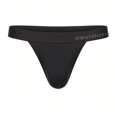 Obviously PrimeMan Thong Black Thong 90% Lenzing MicroModal, 10% Lycra <br> S-XL A06-1A