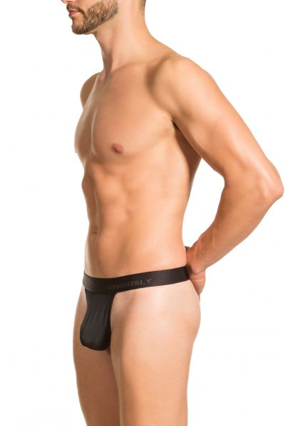 Obviously PrimeMan Thong Black Thong 90% Lenzing MicroModal, 10% Lycra <br> S-XL A06-1A