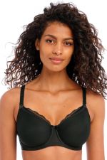 Waffles Moulded Nursing Bra - Black