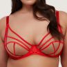 Playful Promises Ramona UW Strap & Mesh Bra Ruby Red Satin-thumb Underwired, non-padded mesh bra with strap detailing. 65-100, D-K PP-3220-RR