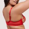Playful Promises Ramona UW Strap & Mesh Bra Ruby Red Satin-thumb Underwired, non-padded mesh bra with strap detailing. 65-100, D-K PP-3220-RR