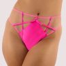 Playful Promises Ramona Strap & Mesh HW Thong Neon Pink Satin-thumb  38/UK10 - 54/UK26 PP-HW-3220-NPS