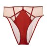 Playful Promises Ramona Strap & Mesh HW Brief Ruby Red Satin-thumb  38/UK10 - 54/UK26 PP-HWB-3220-RR