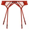 Playful Promises Ramona Strap & Mesh Suspender Ruby Red Satin-thumb  38/UK10 - 54/UK26 PP-SB-3220-RR