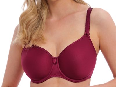 Fantasie Rebecca Essentials UW Spacer Bra Berry Full cup, smooth, moulded, unpadded bra with underwires 65-90, D-K FL101310-BEY