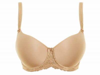 Fantasie Rebecca Lace UW Spacer Bra Sand Full cup, smooth, moulded, unpadded bra with underwires 65-85, D-J FL9421-SAD