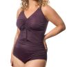 Plaisir Riviera NW Ruched Front Swimsuit - Nairobi Purple-thumb Swimsuit with built-in cups. 42-56, C-H T0069-27/NAI