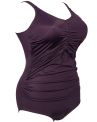 Plaisir Riviera NW Ruched Front Swimsuit - Nairobi Purple-thumb Swimsuit with built-in cups. 42-56, C-H T0069-27/NAI