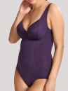 Panache Swimwear Riviero Swimsuit Aubergine-thumb Underwired swimsuit with luxurious jacquard fabric 70-90 E-K SW1330-AUB