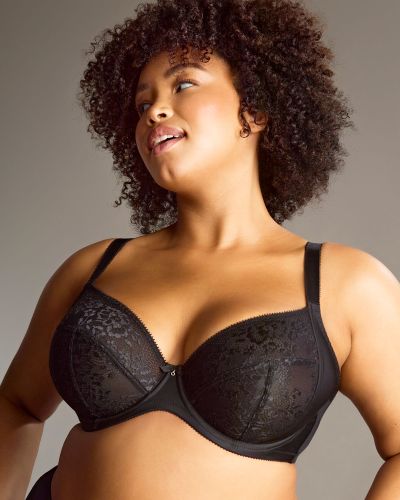 Sculptresse by Panache Roxie Plunge Bra Black Underwired, non-padded plunge bra. 75-105, D-M 9586-BLK