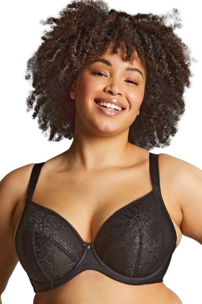 Sculptresse by Panache Roxie Plunge Bra Black Underwired, non-padded plunge bra. 75-105, D-M 9586-BLK