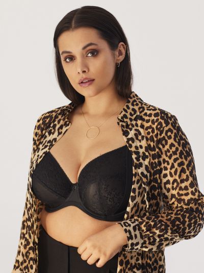 Sculptresse by Panache Roxie Plunge Bra Black Underwired, non-padded plunge bra 75-105, D-J 9586-BLK
