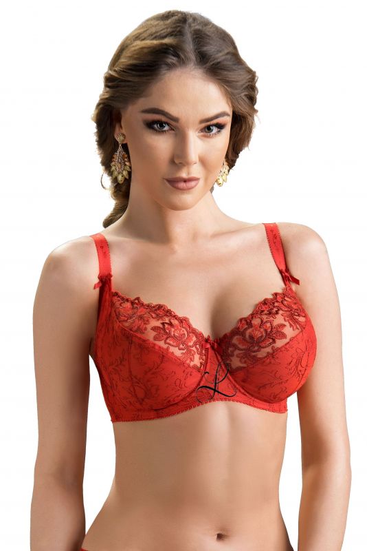 Nessa Rubin Soft Bra Red Lumingerie bras and underwear for big busts